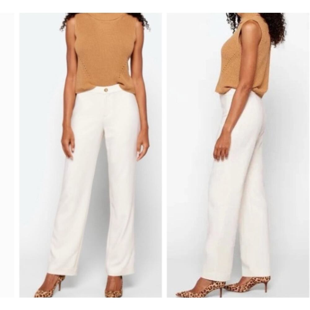 Lilly Pulitzer Straight Leg Lyndie Trouser Pants Coconut Cream NWT Size 4